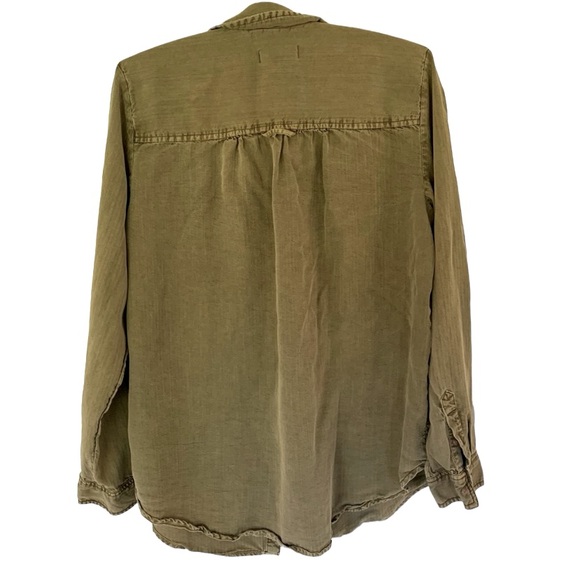 Anthro Pilcro Olive Cargo Pocket Buttondown Shirt Top - Picture 9 of 13